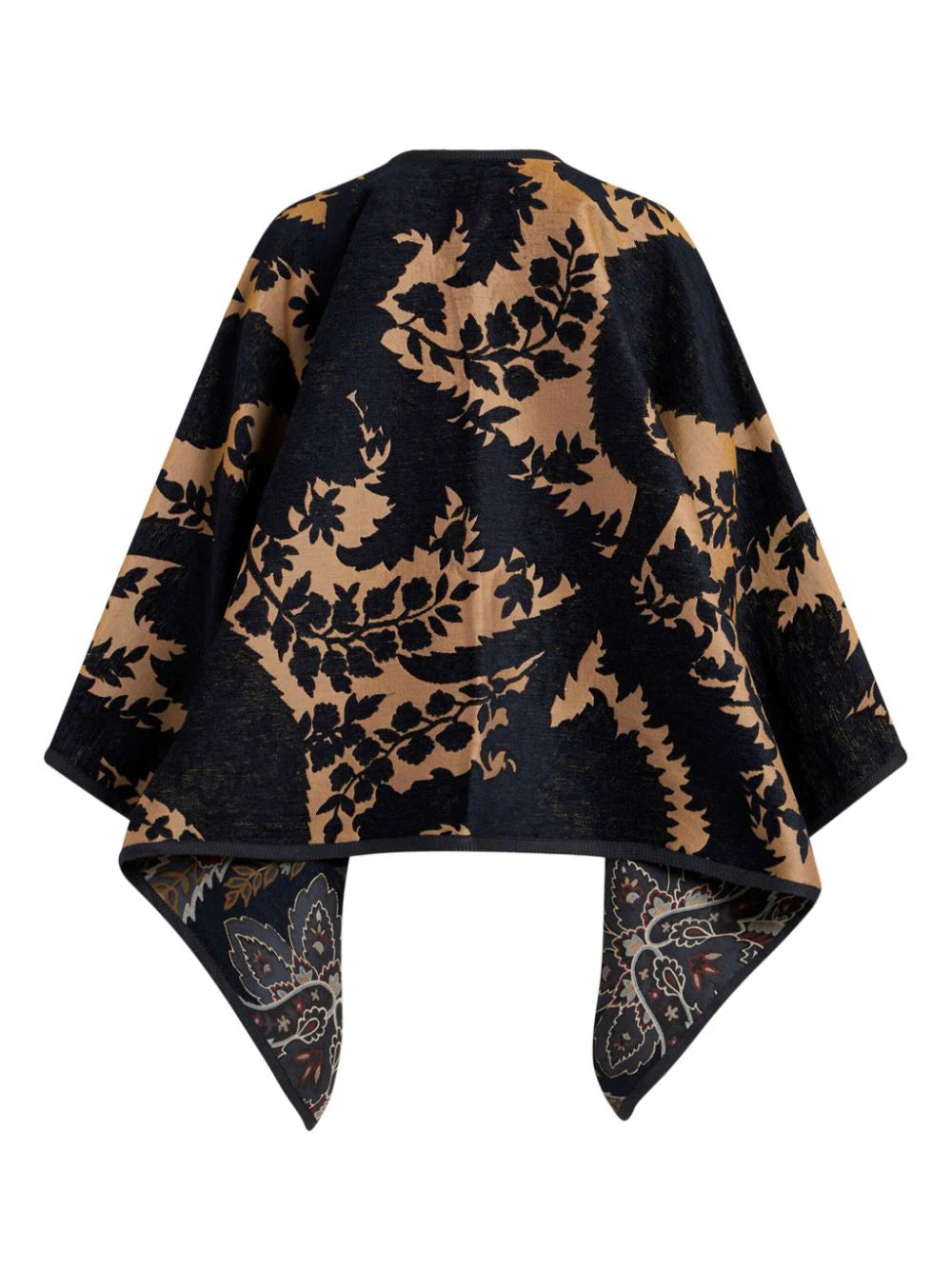 Reversible cape with paisley print