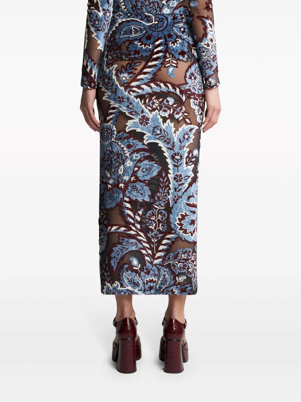 Midi skirt with jacquard effect