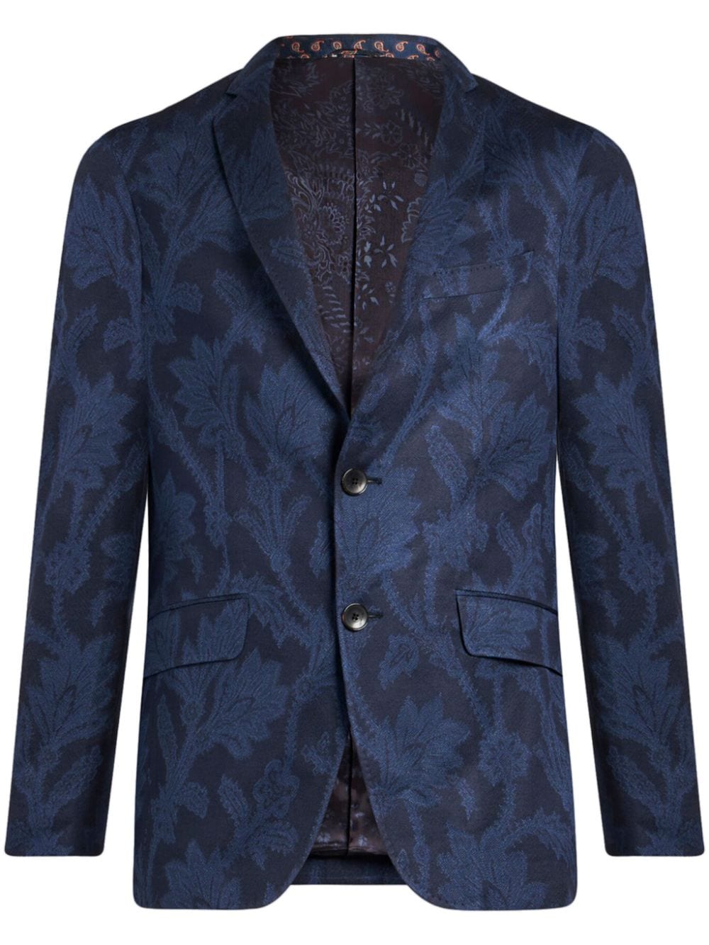 Single-breasted floral jacquard blazer