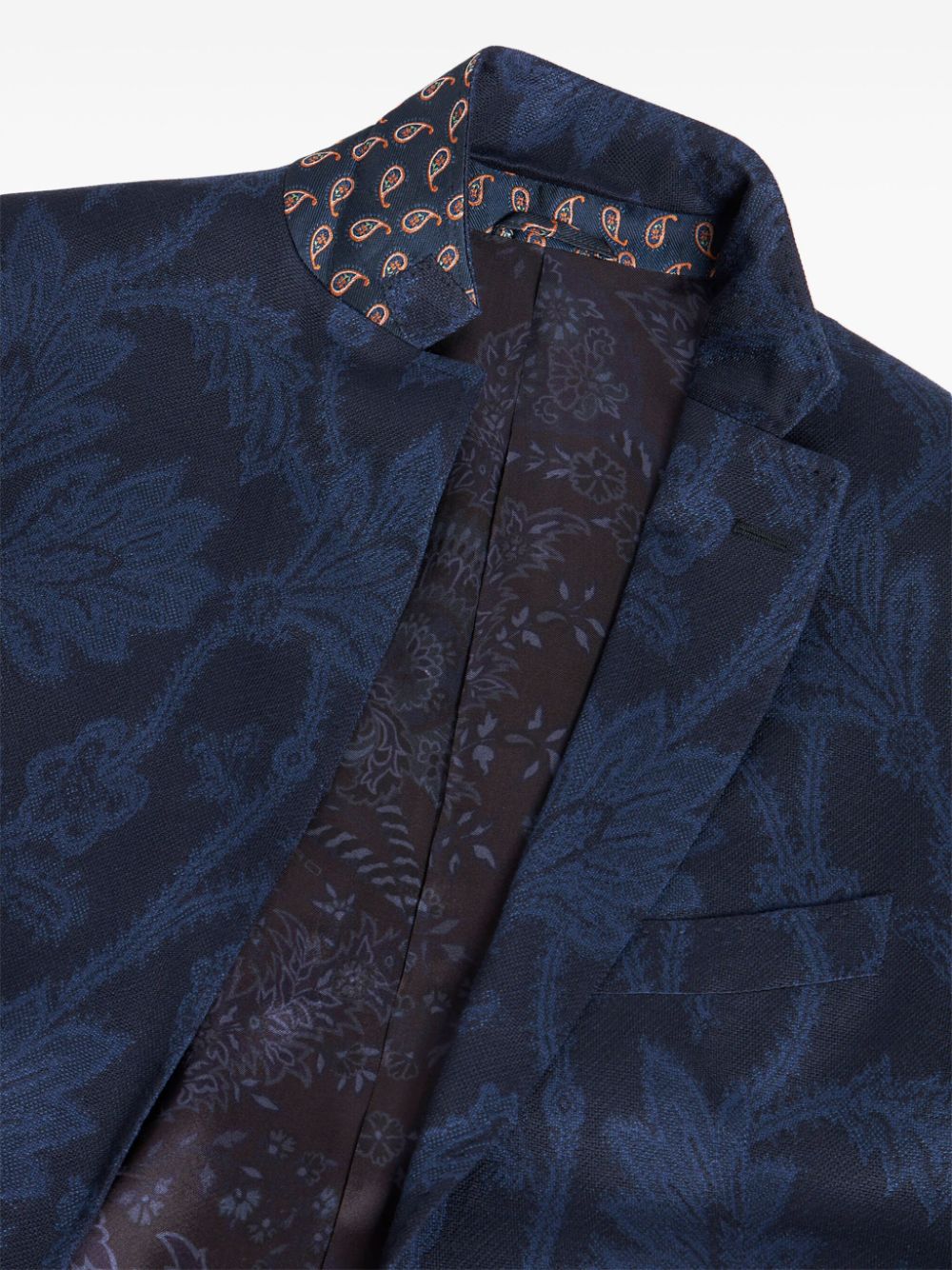 Single-breasted floral jacquard blazer