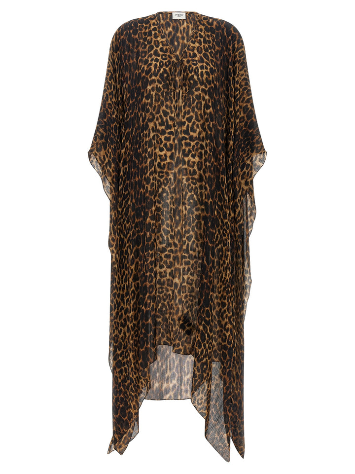 Saint Laurent Caftnao Animalier Capes - Brown | 6eed26b6d3b10bbf27a0c77e23e2c29fc2e5c612