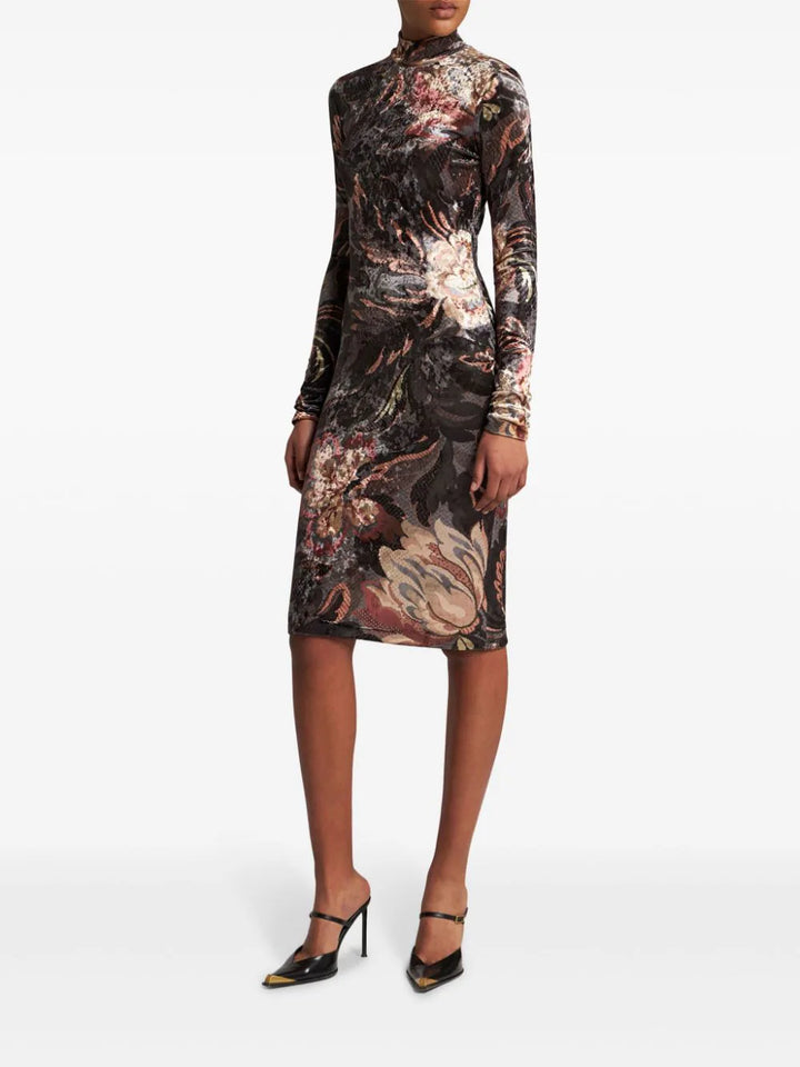 Midi dress with print