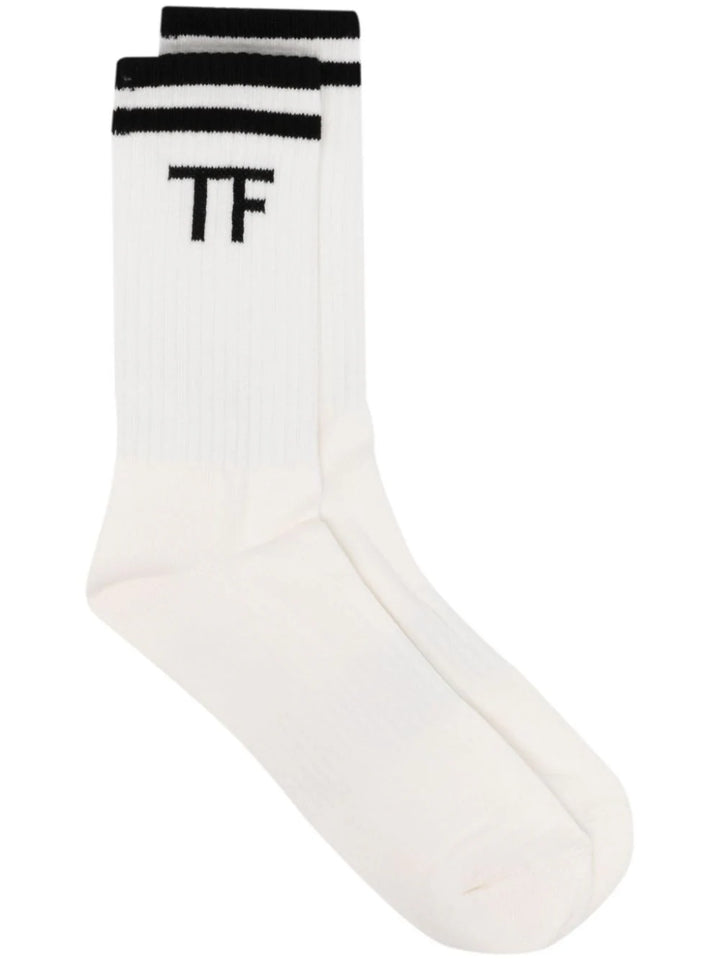 Socks with jacquard monogram