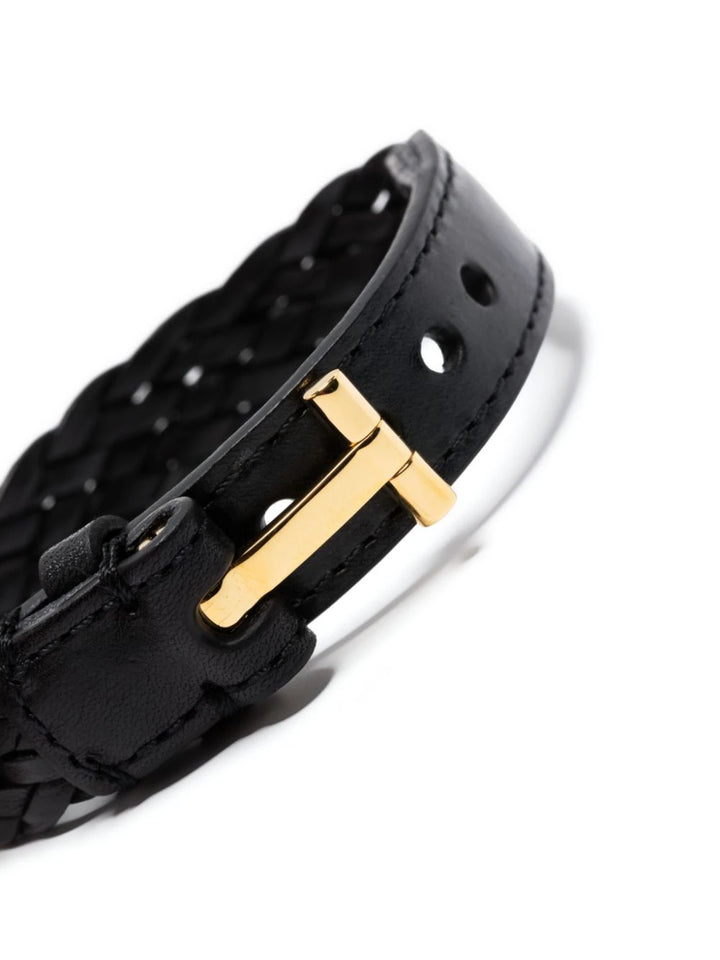 Leather T-plate bracelet