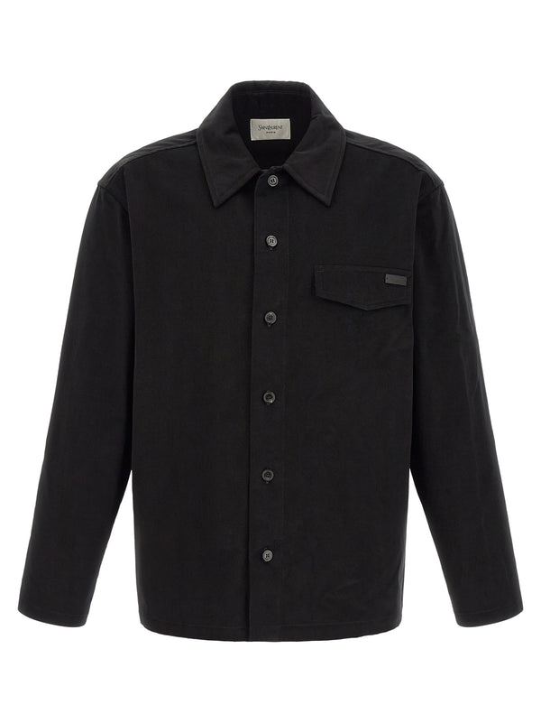 Cotton Overshirt Shirt And Blouse Black