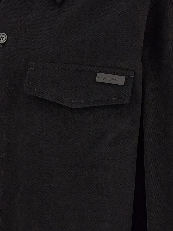 Saint Laurent Cotton Overshirt Shirt and Blouse - Black | 0f38e49e1a193f0d781665612d3fe7b9ca530424
