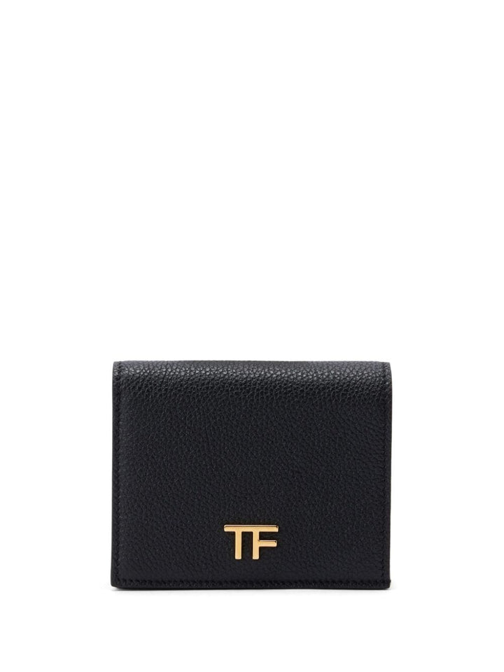 Mini wallet with logo plaque