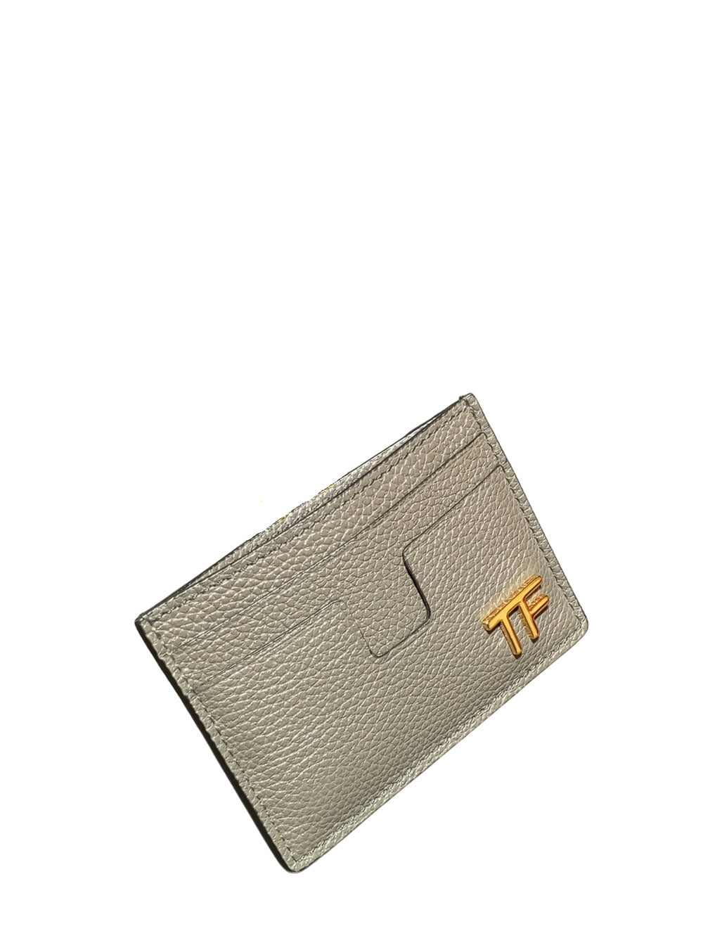 leather card holder with logo plaque