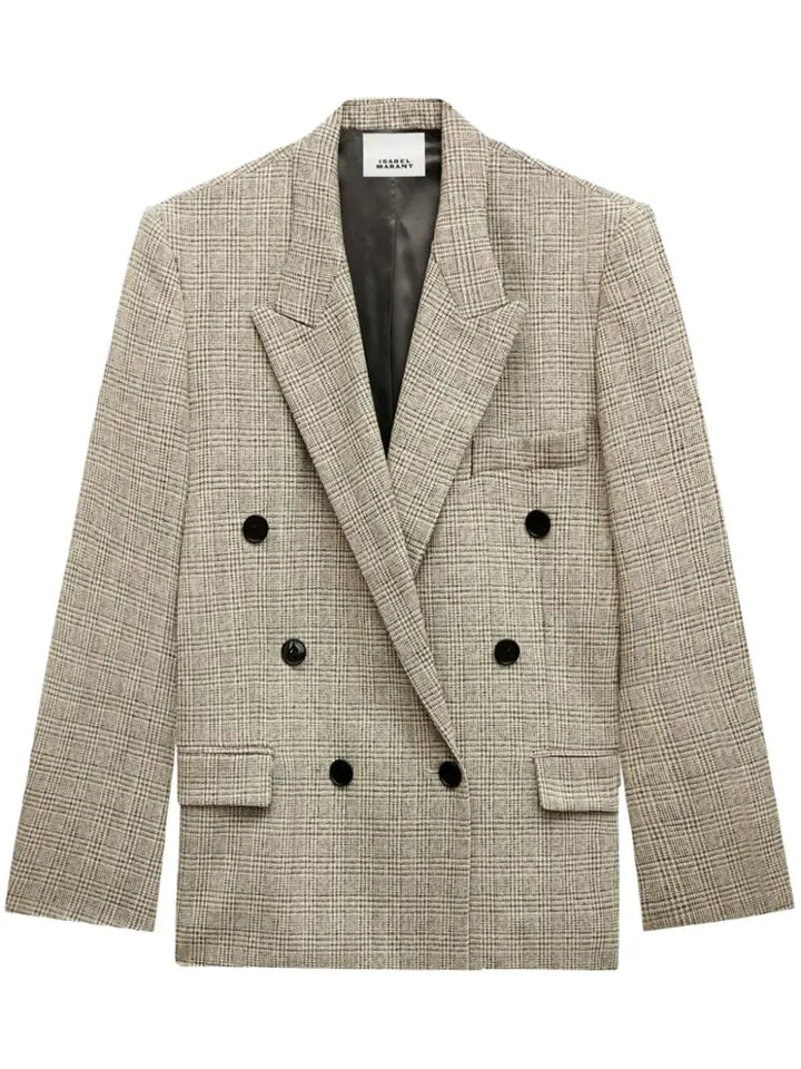 Checked double-breasted blazer