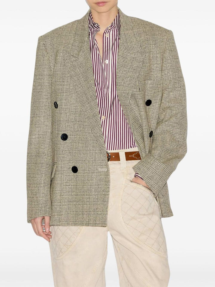 Checked double-breasted blazer