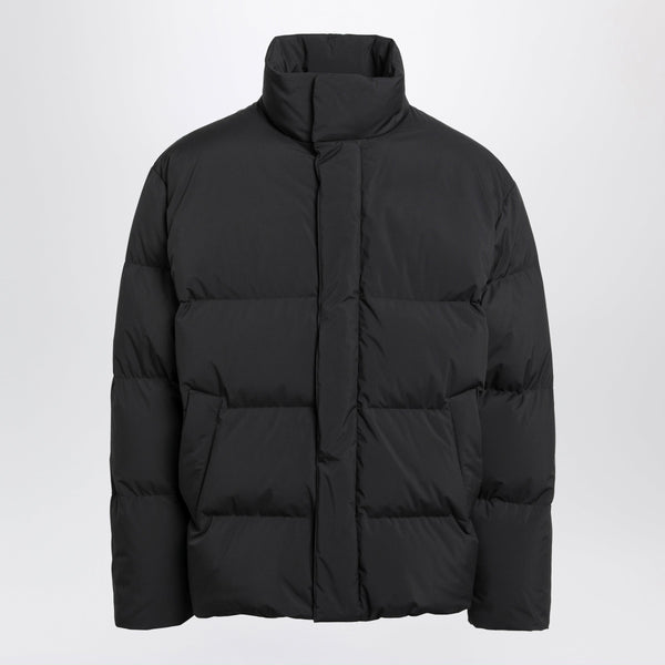 Black Quilted High-Neck Jacket