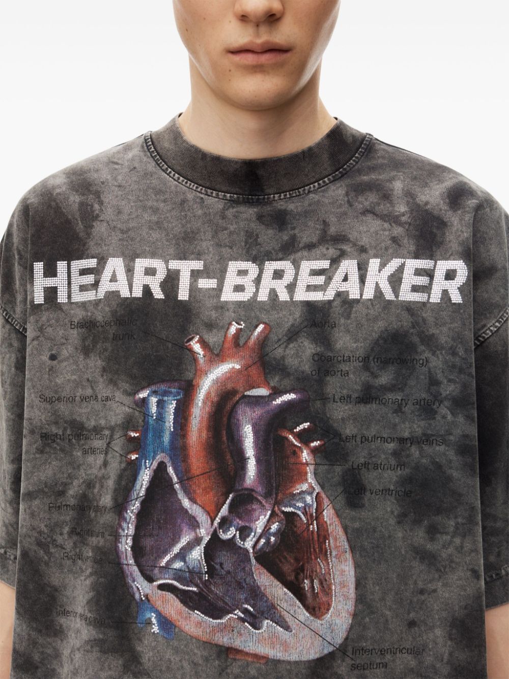 Oversized tee with "heart breaker" graphic print