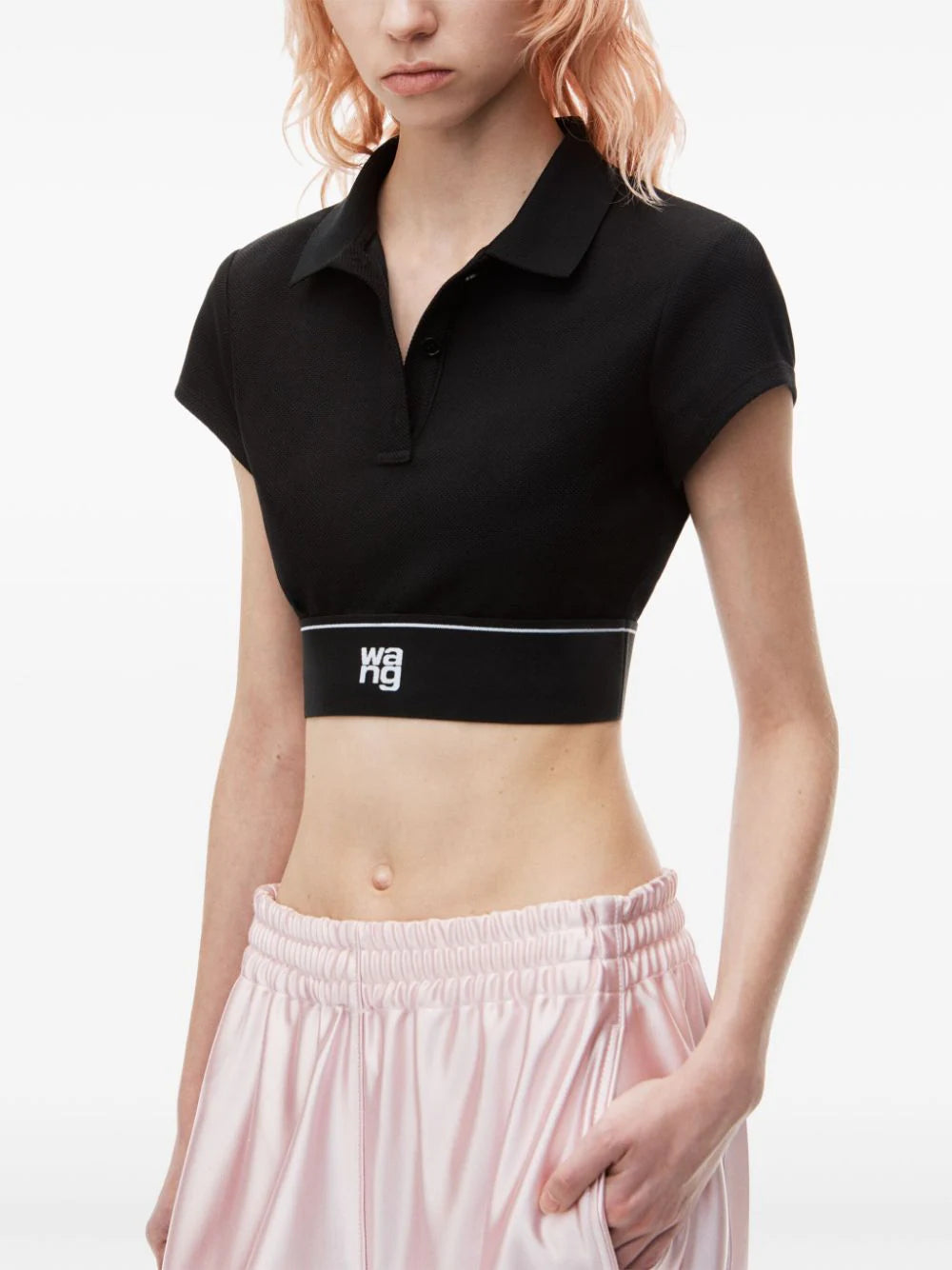 Cheerleader crop polo shirt