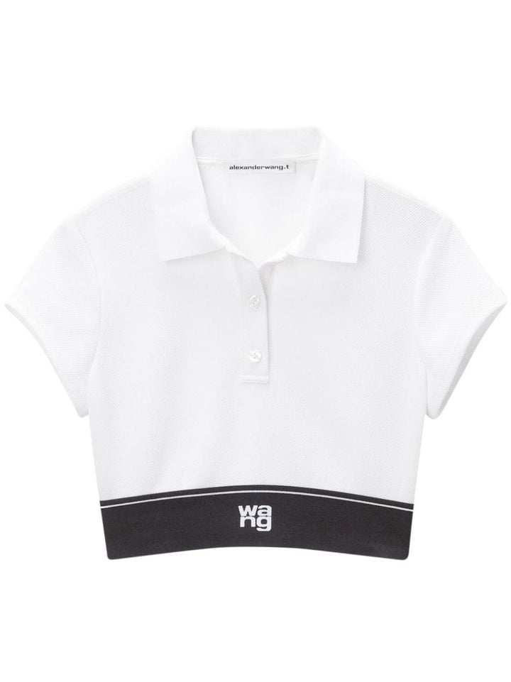 Cheerleader crop polo shirt