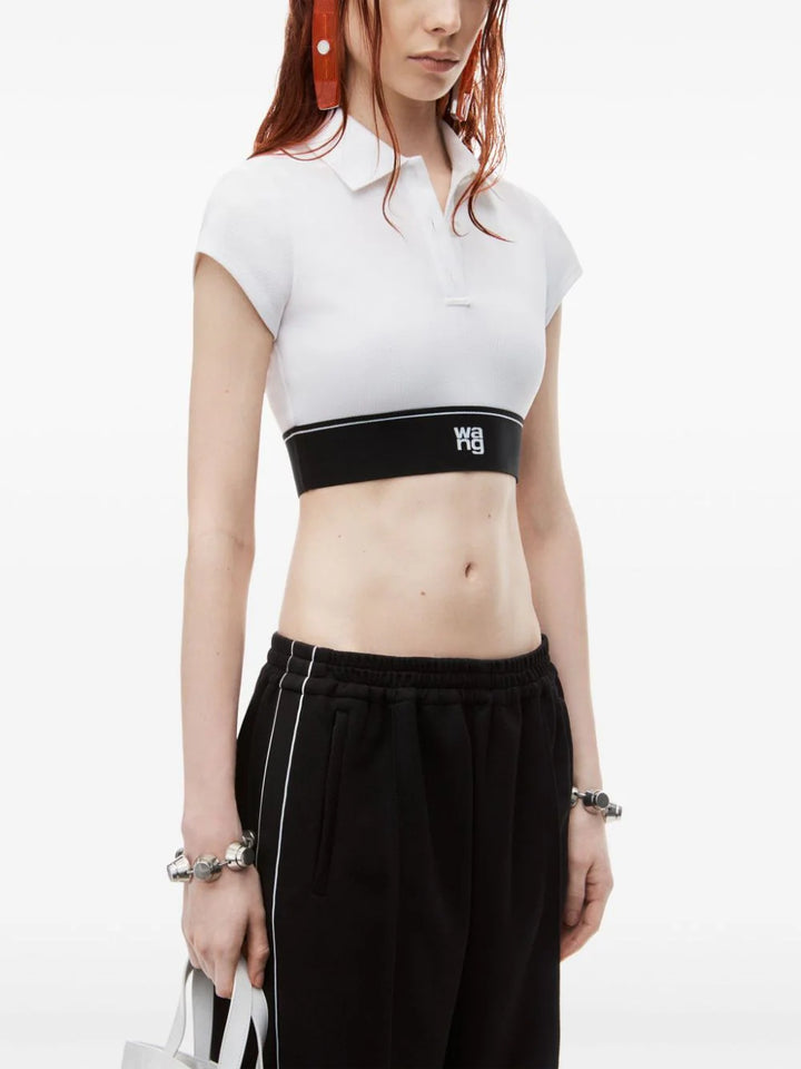 Cheerleader crop polo shirt