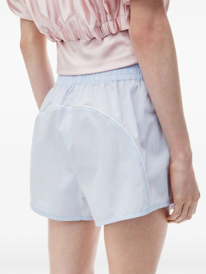 Striped shorts with embroidery