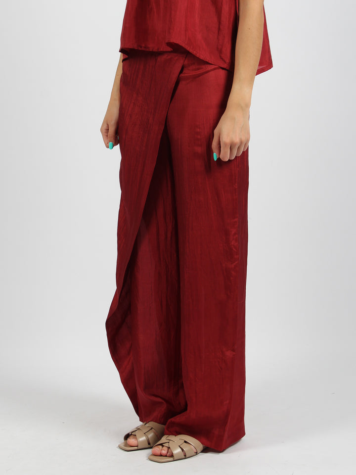 Wrap silk trousers