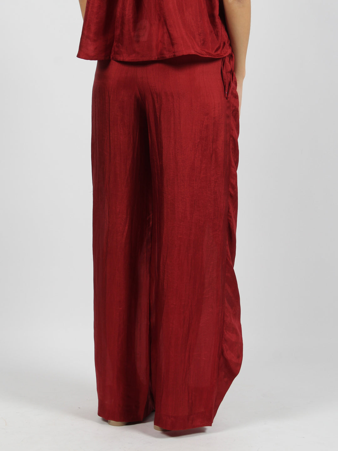 Wrap silk trousers