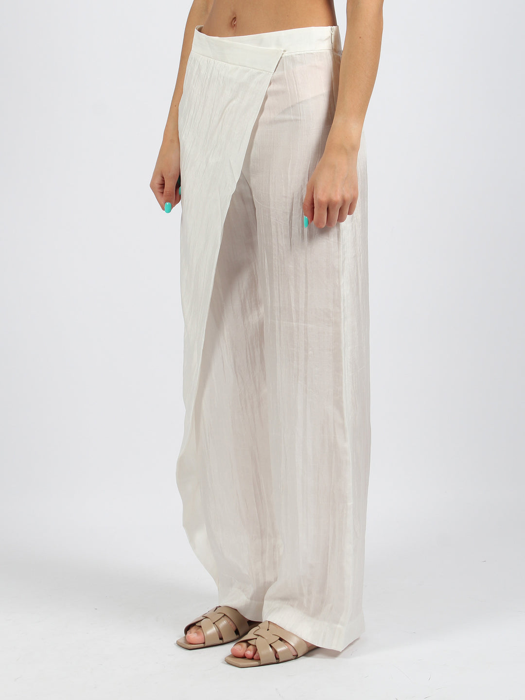 Wrap silk trousers