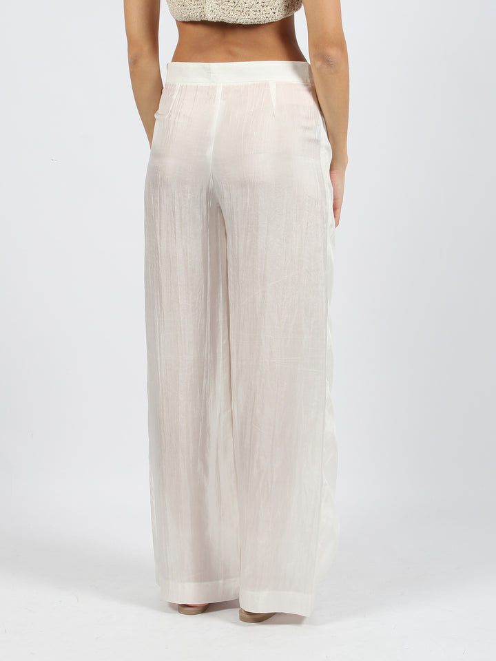 Wrap silk trousers