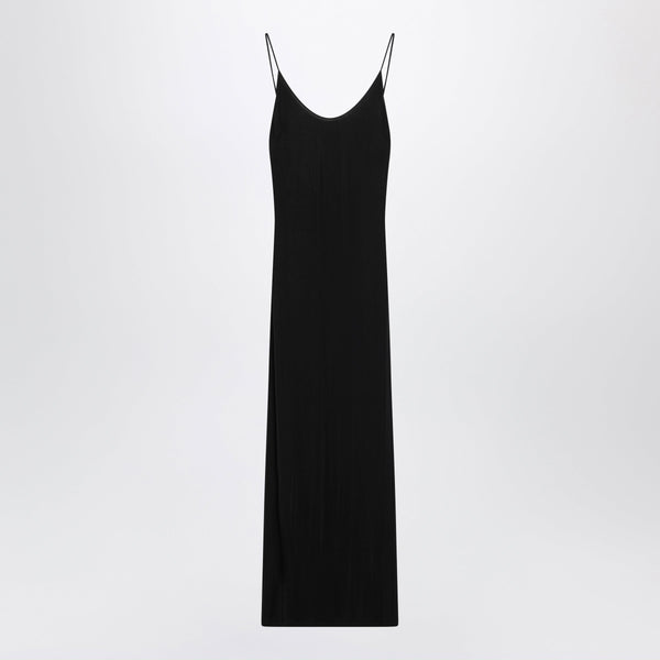 Backless Black Viscose Maxi Dress