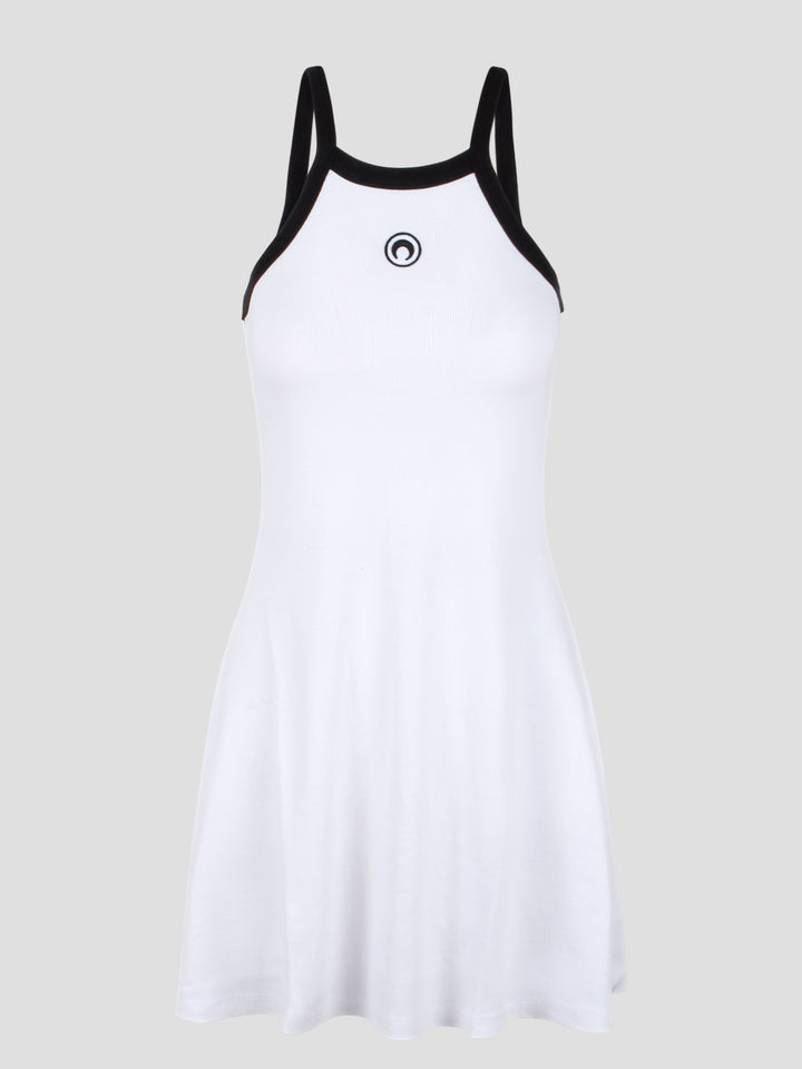 Organic cotton rib flared dress