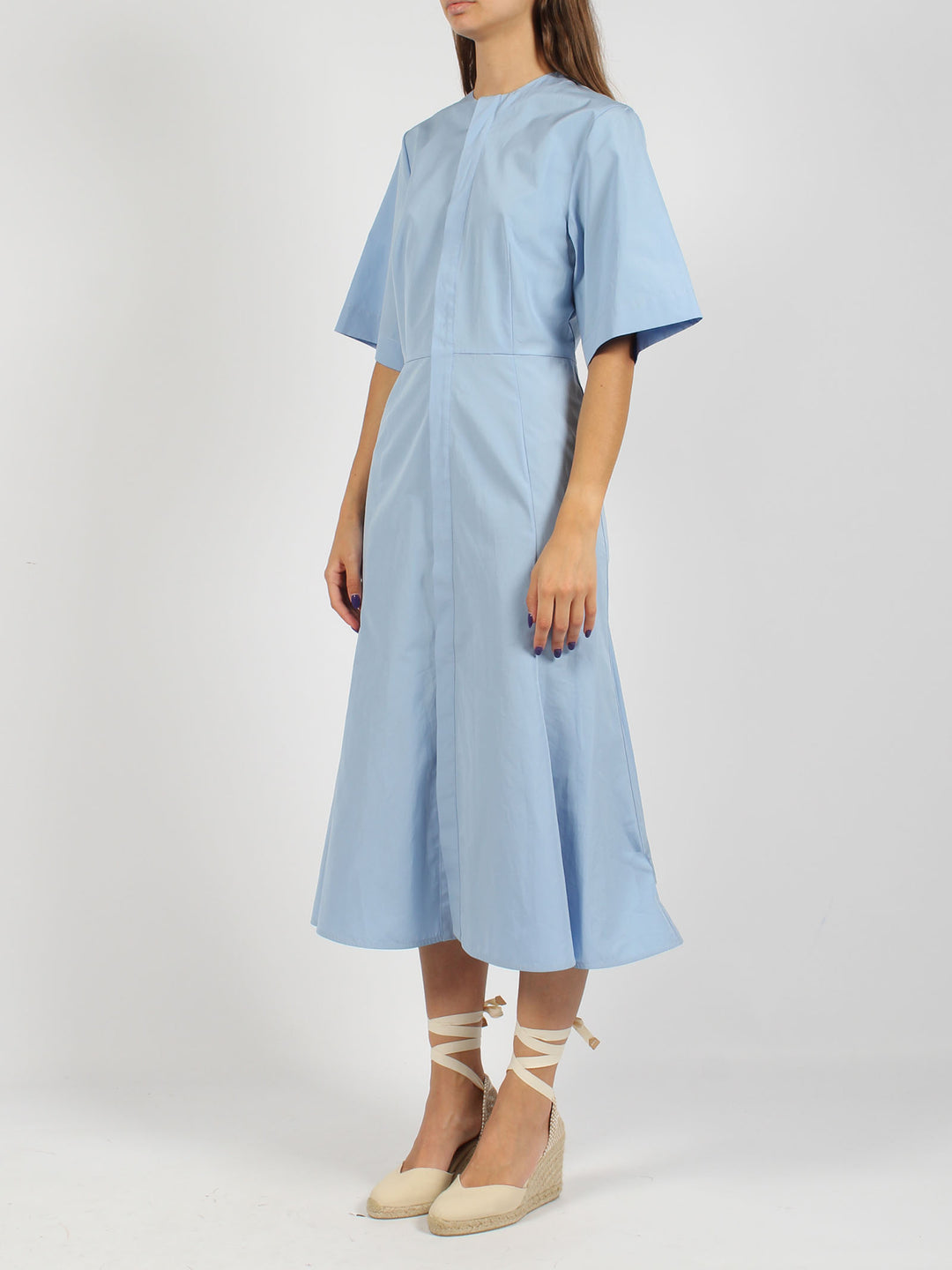 Hidden tab midi dress