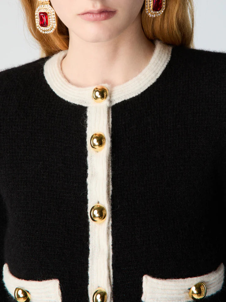 Alpaca knitted cropped cardigan