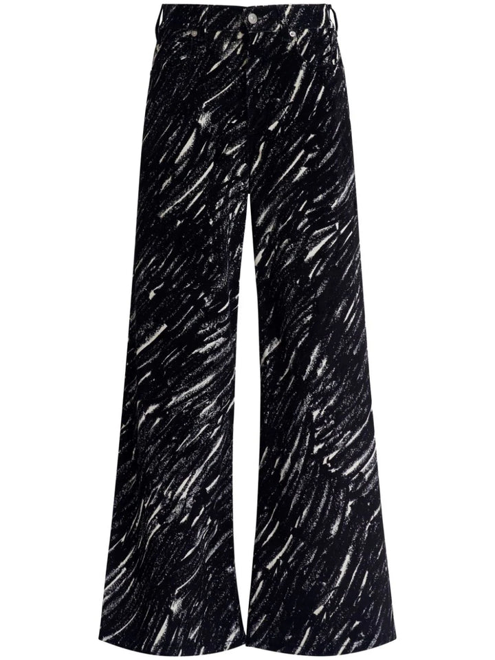 Wide-leg trousers with graphic print