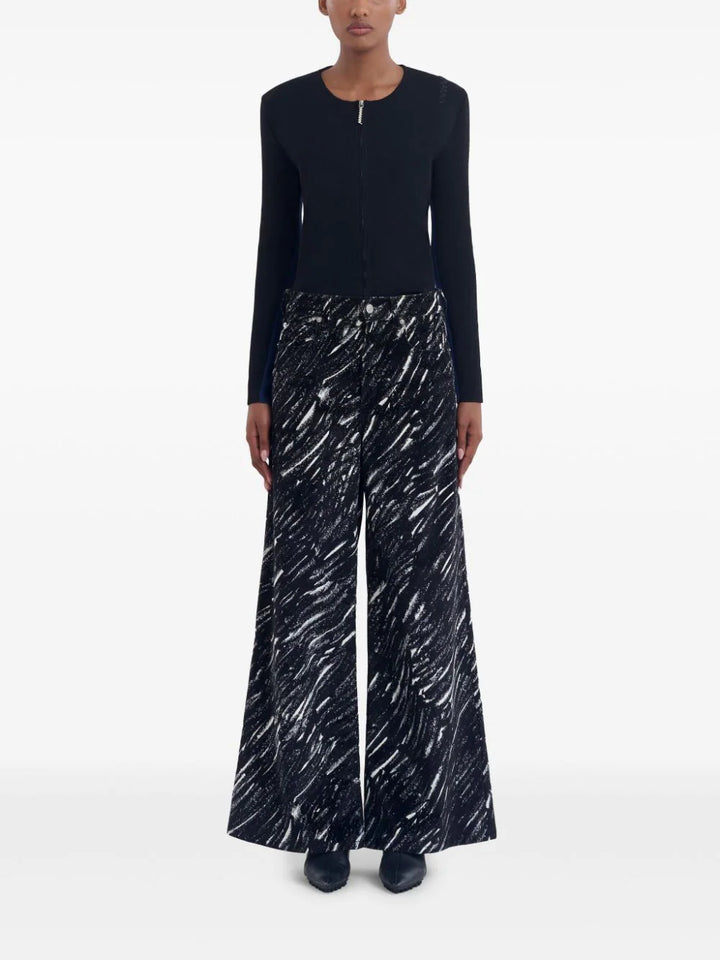 Wide-leg trousers with graphic print