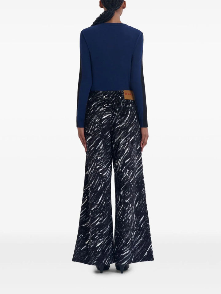 Wide-leg trousers with graphic print