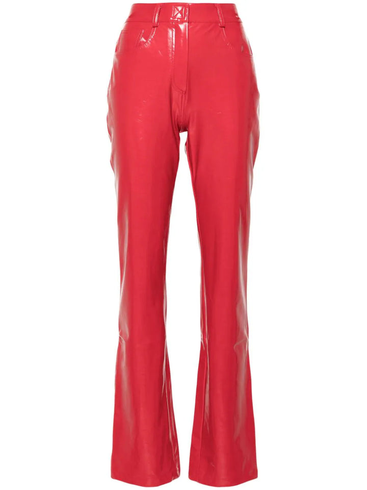 High-waisted flared trousers