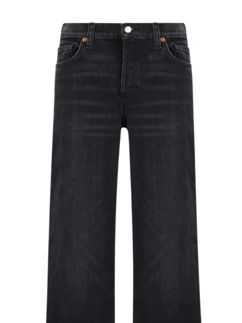 Wide leg jeans with patch