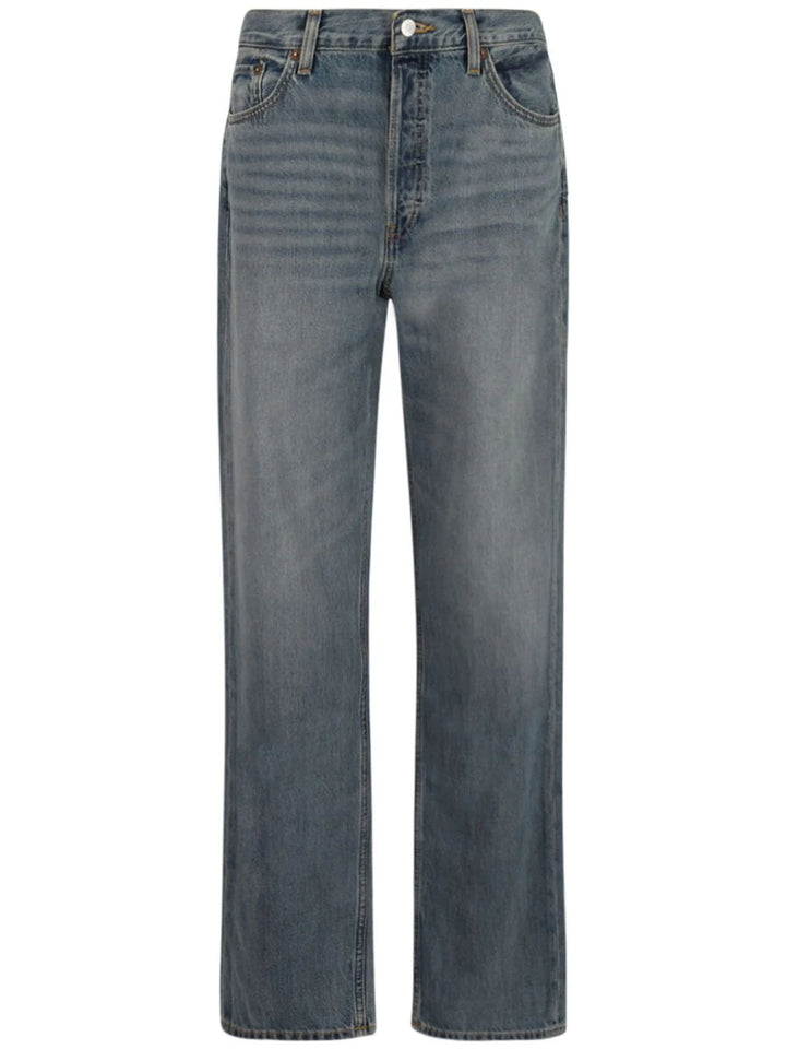 Straight jeans with patch