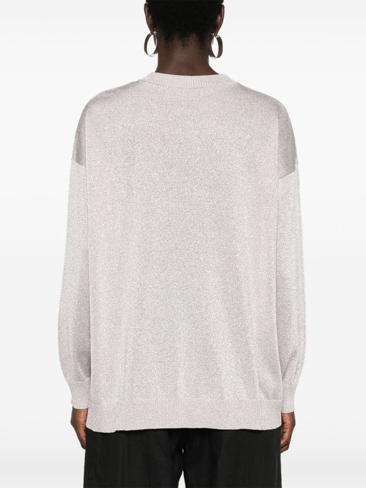 Sweater with metallic effect