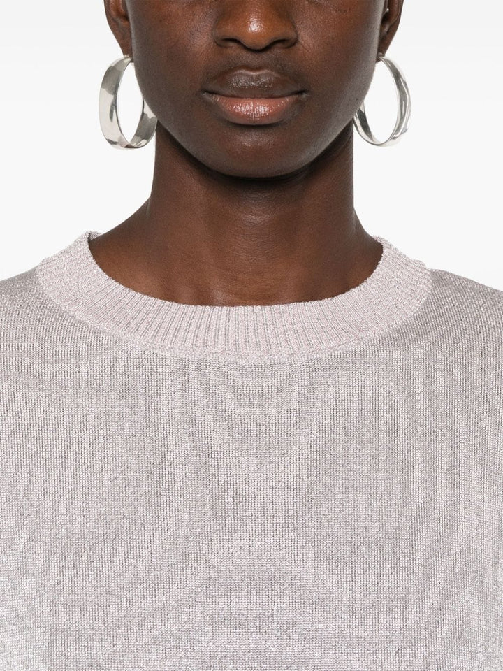 Sweater with metallic effect