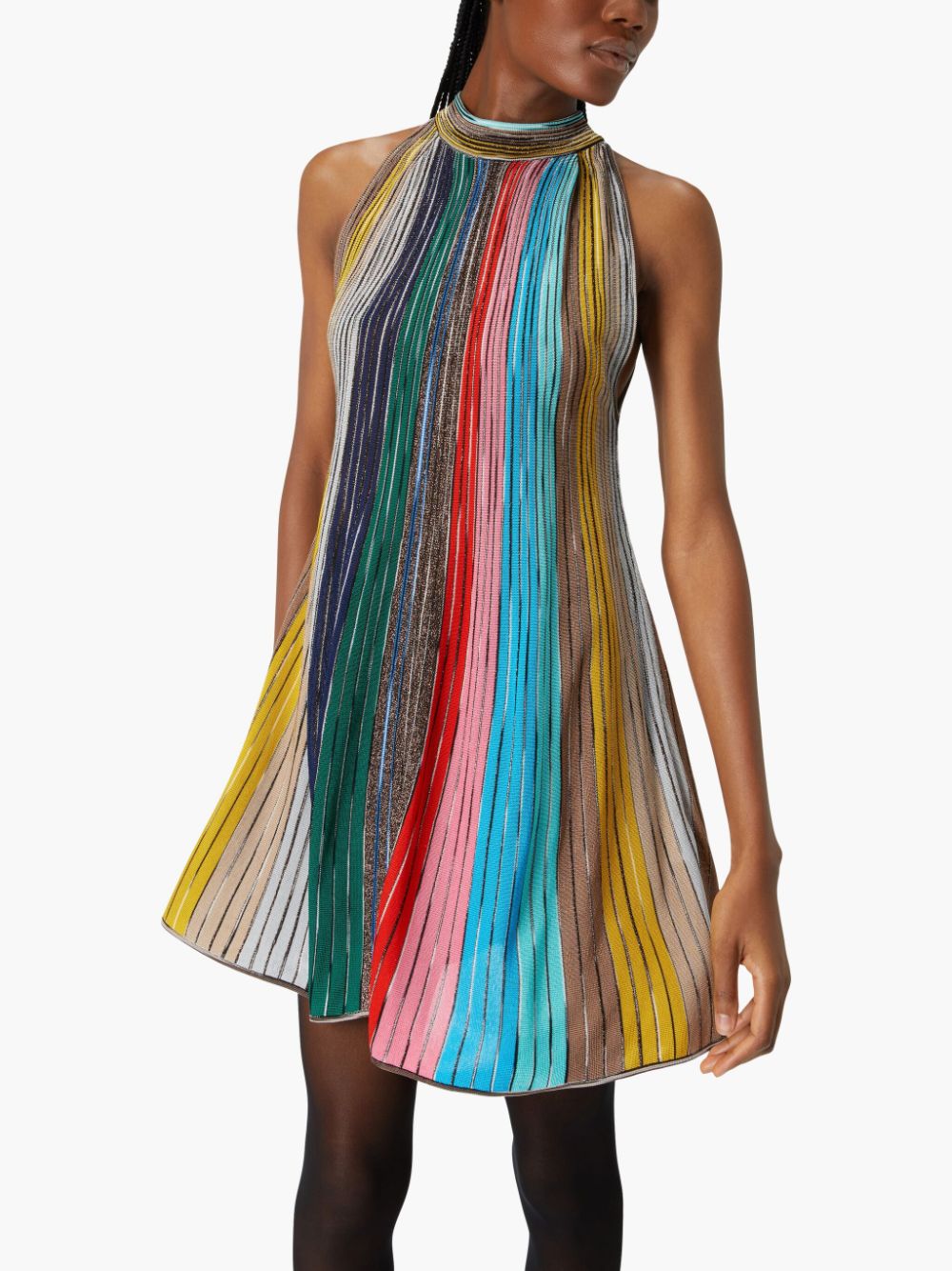 Pleated sleeveless midi dress