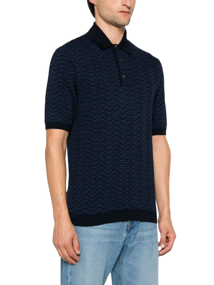 Polo shirt with wave pattern