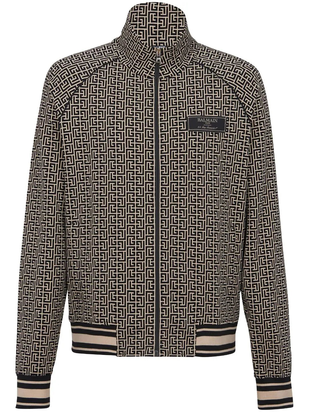 Bomber jacket with jacquard monogram