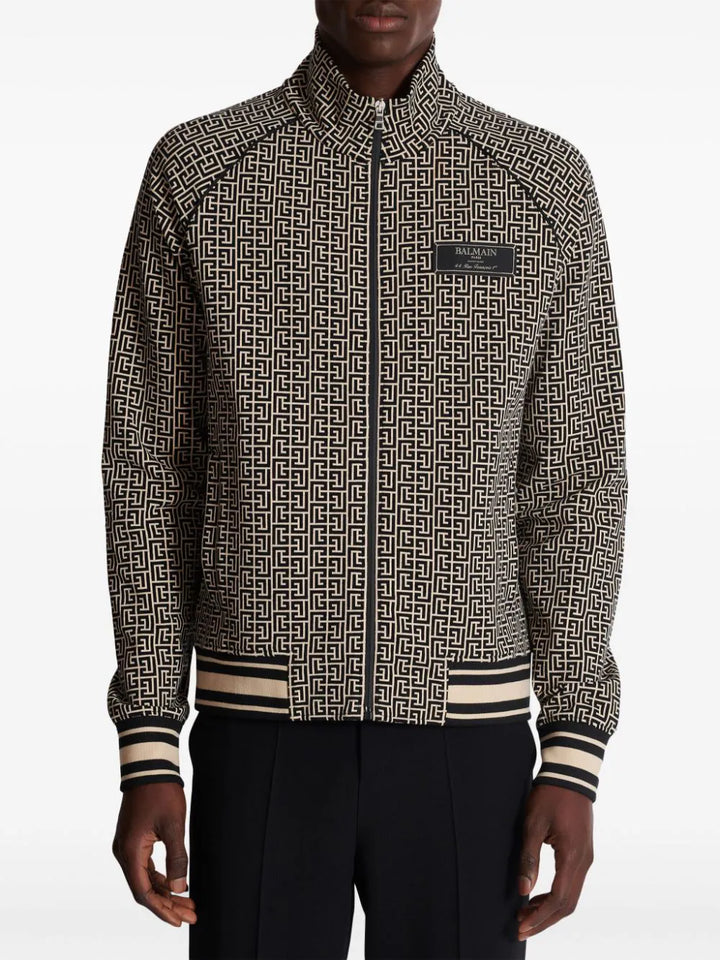 Bomber jacket with jacquard monogram