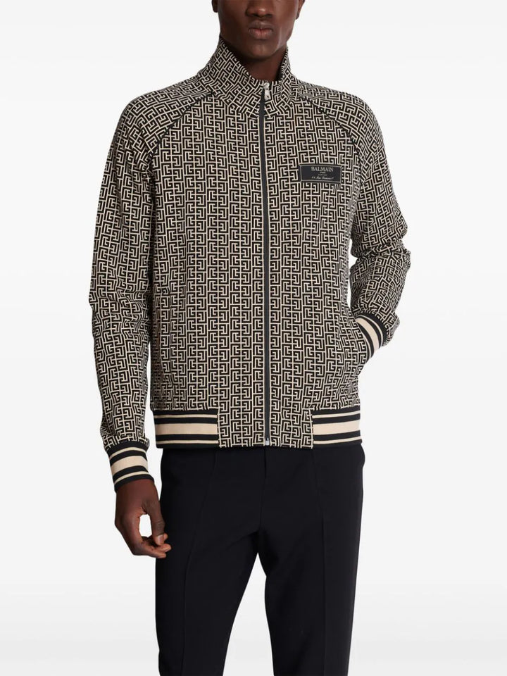 Bomber jacket with jacquard monogram