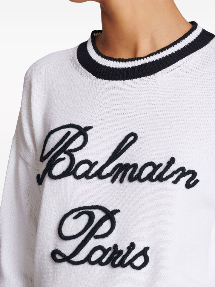 Crew-neck sweater with embroidery