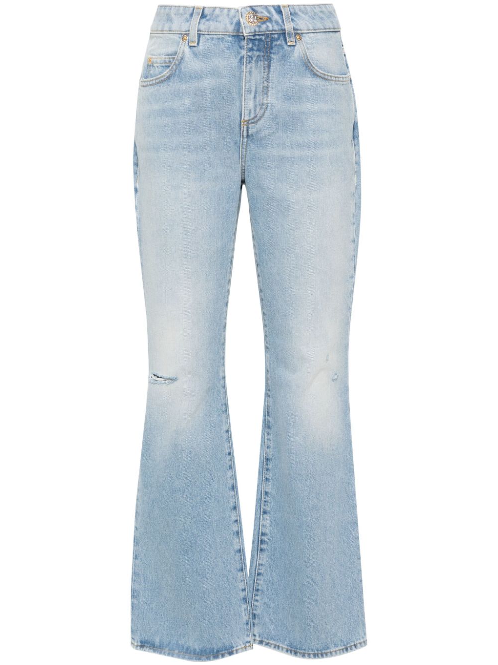 Mid-rise flared jeans