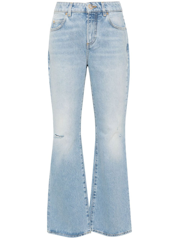 Mid-rise flared jeans