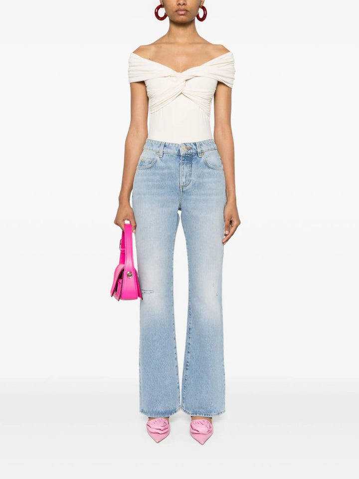 Mid-rise flared jeans