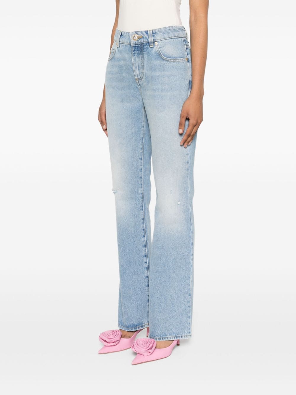 Mid-rise flared jeans