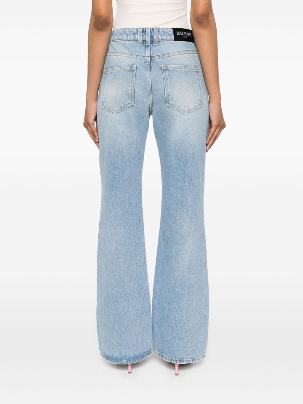 Mid-rise flared jeans