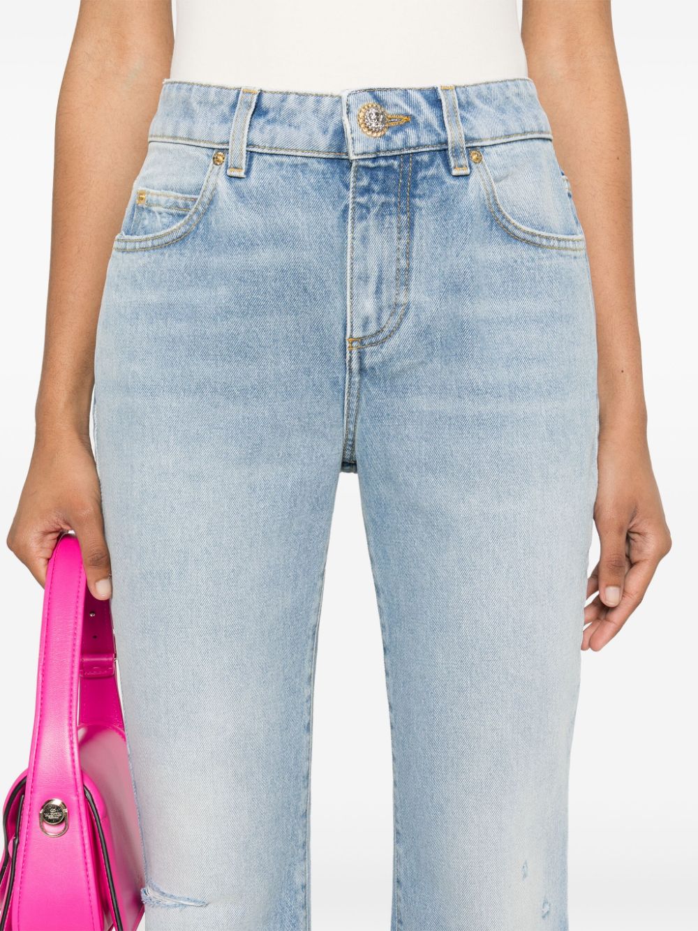 Mid-rise flared jeans