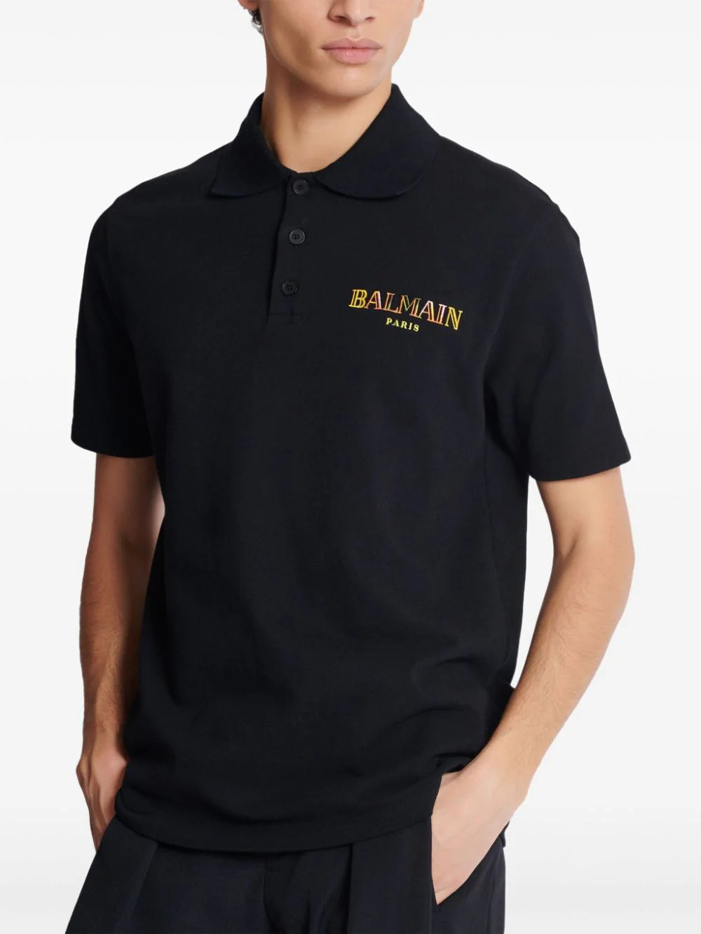 Polo shirt with Vintage Balmain embroidery