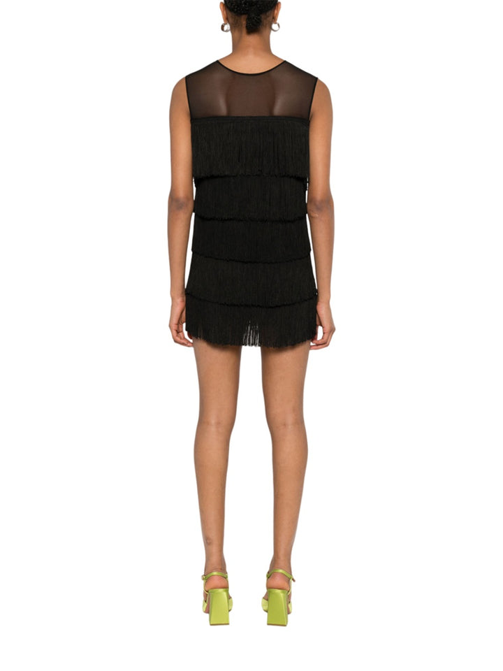 Sleeveless minidress with fringes